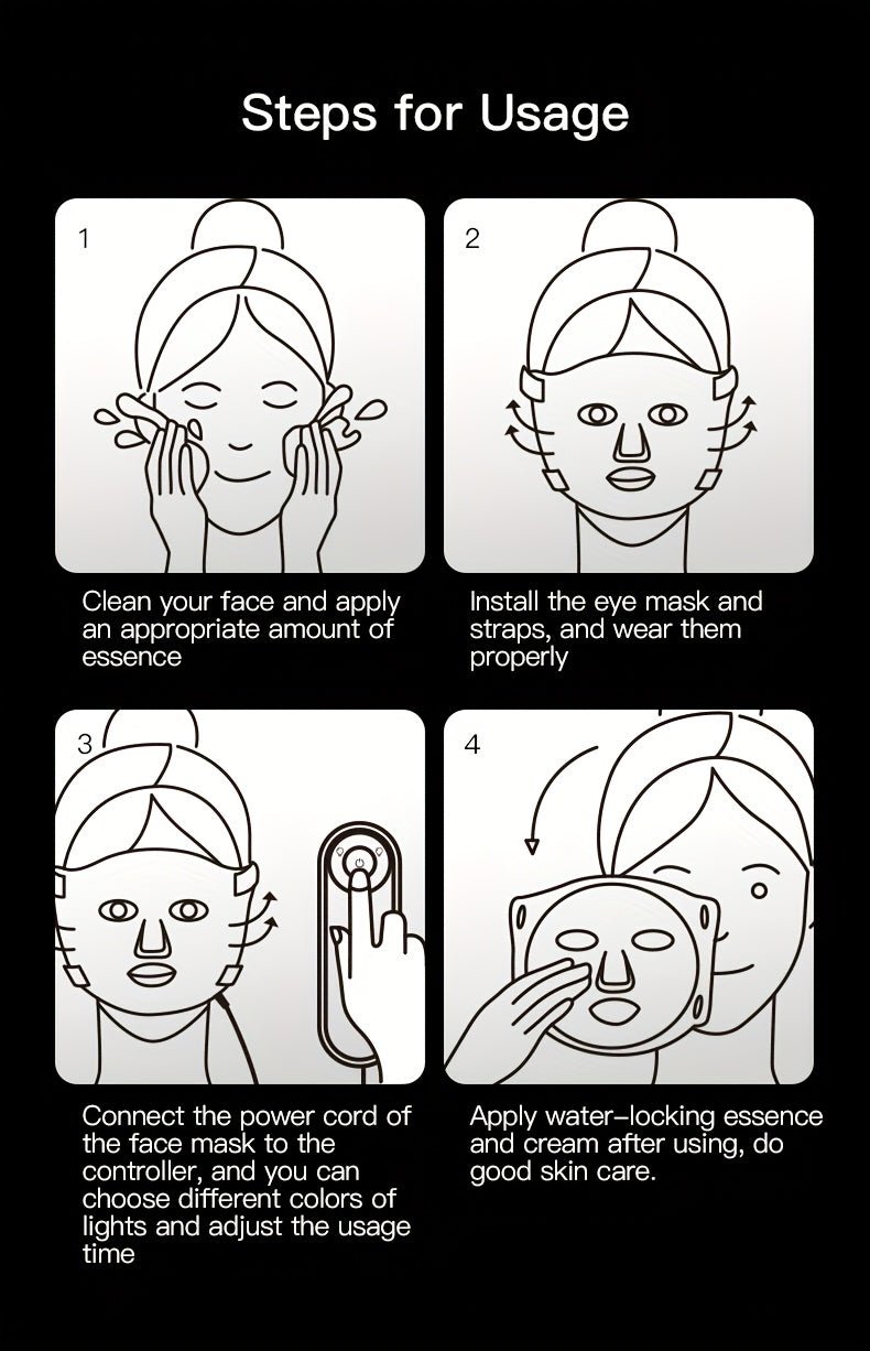 7-Color Facial Skincare Device, Portable & Lightweight with Strap, Newly Launched - Wize-Z