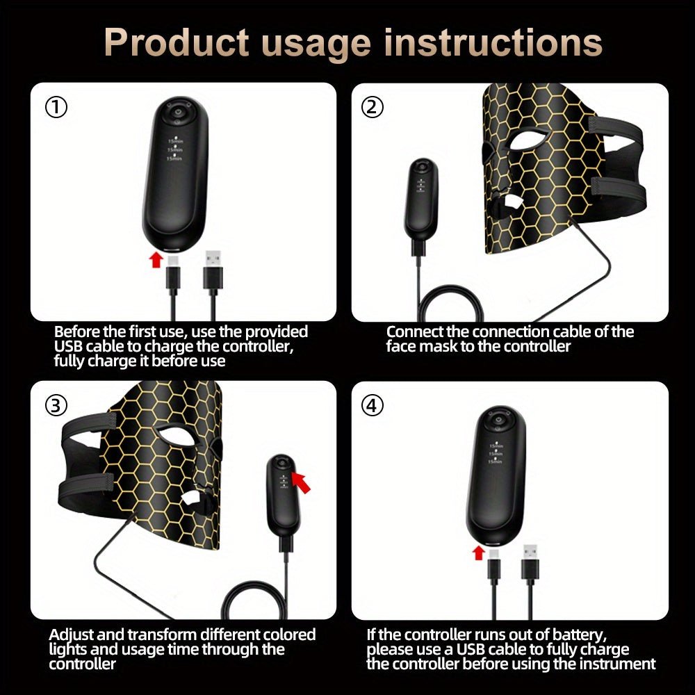 7-Color Facial Skincare Device, Portable & Lightweight with Strap, Newly Launched - Wize-Z