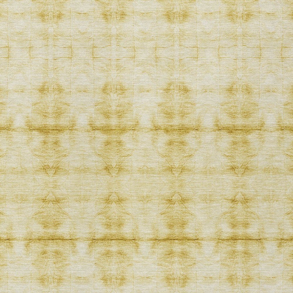 8' X 10' Wheat And Gold Geometric Washable Indoor Outdoor Area Rug - Wize - Z