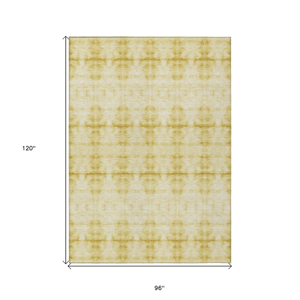 8' X 10' Wheat And Gold Geometric Washable Indoor Outdoor Area Rug - Wize - Z