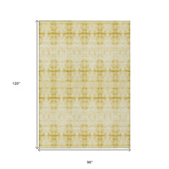 8' X 10' Wheat And Gold Geometric Washable Indoor Outdoor Area Rug - Wize - Z