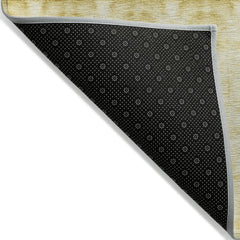 8' X 10' Wheat And Gold Geometric Washable Indoor Outdoor Area Rug - Wize - Z