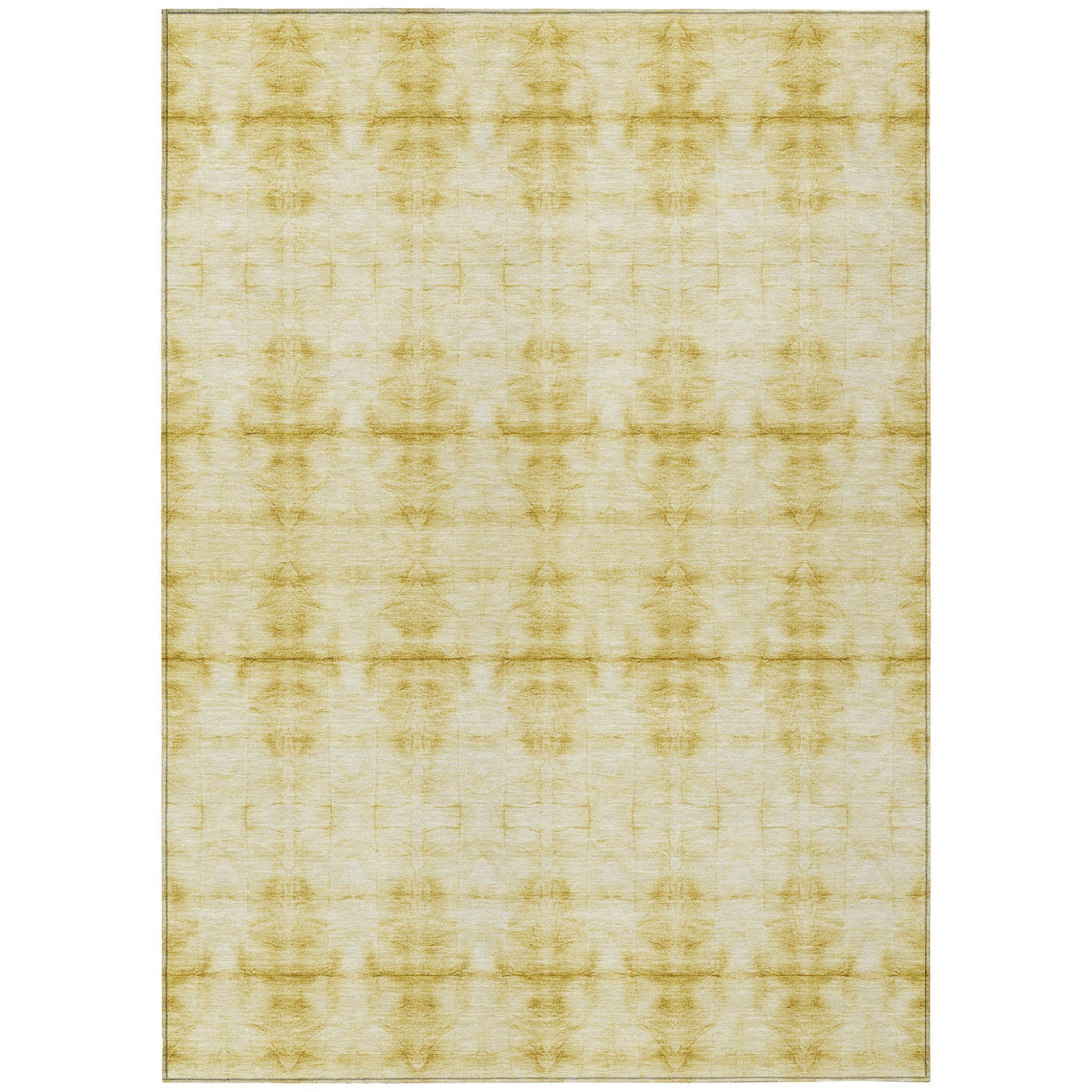 8' X 10' Wheat And Gold Geometric Washable Indoor Outdoor Area Rug - Wize - Z