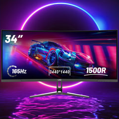 34" Ultrawide Curved Gaming Monitor - 165Hz refresh rate, AMD FreeSync, UWQHD 3440x1440