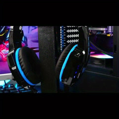 Gaming Headset with LED Lights & Microphone - Noise-Cancelling Surround Sound