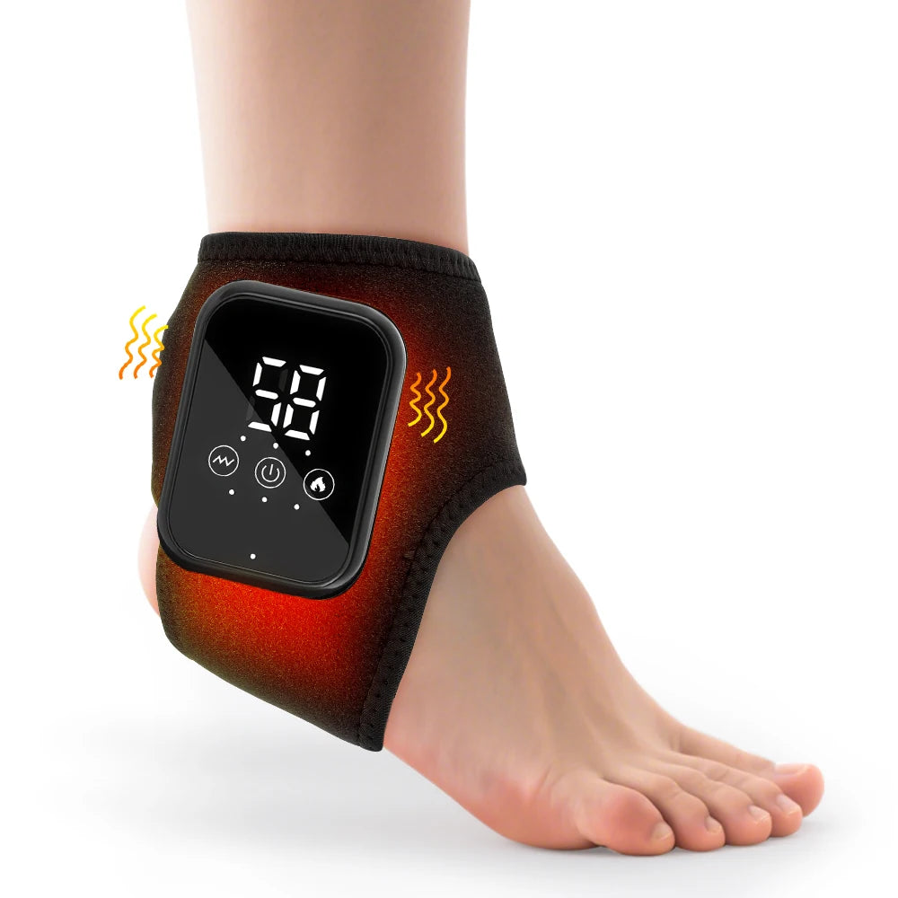 Electric Heat And Vibration Ankle Massager Infrared Hot Compress