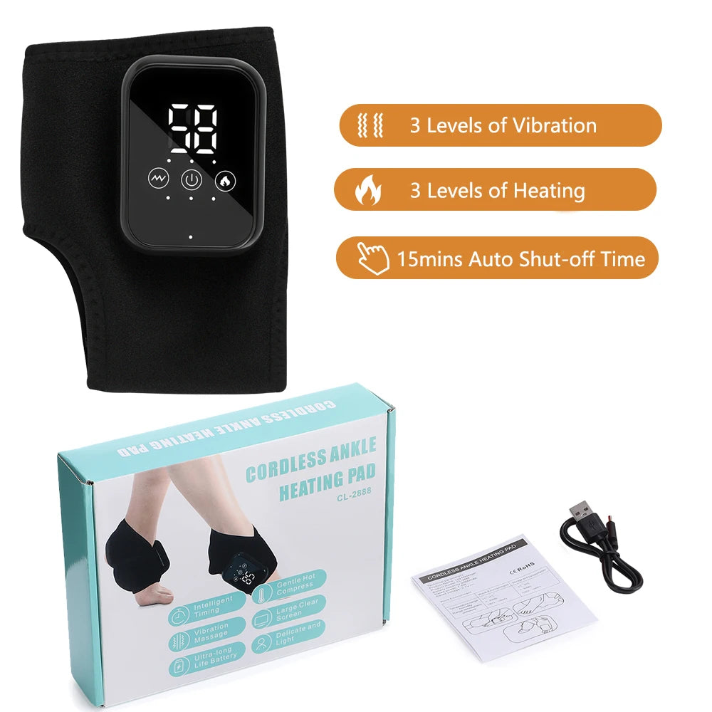 Electric Heat And Vibration Ankle Massager Infrared Hot Compress