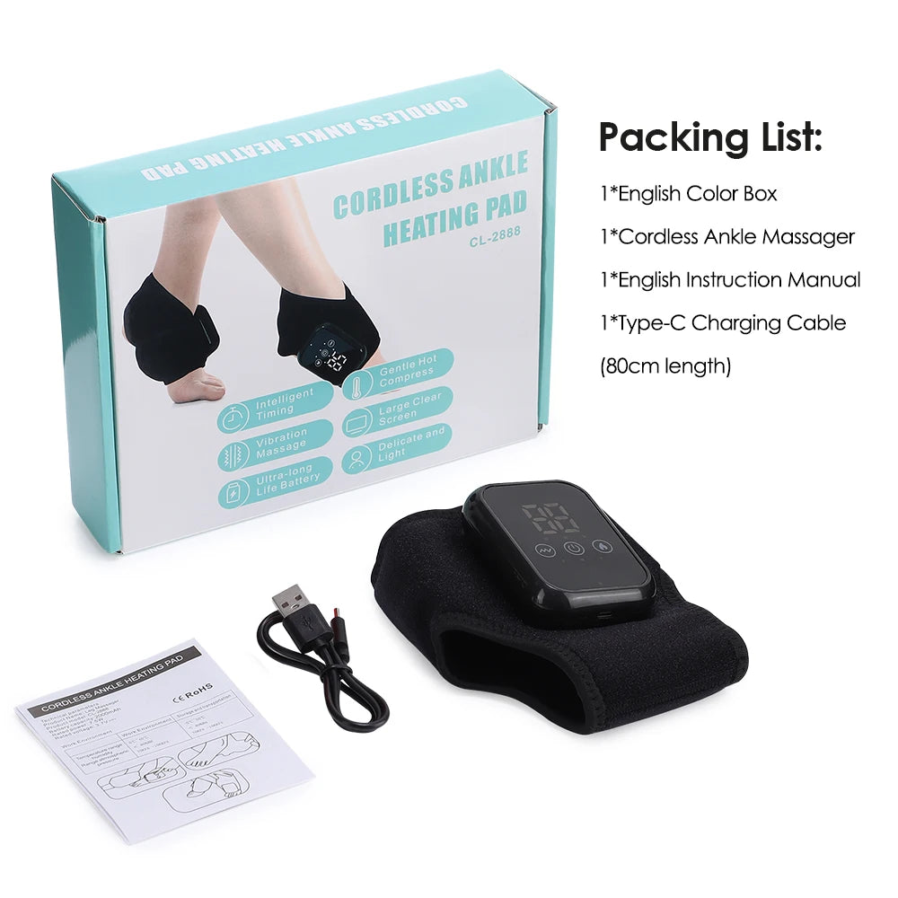 Electric Heat And Vibration Ankle Massager Infrared Hot Compress