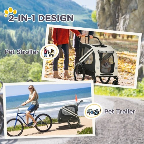 Aosom 2 - in - 1 Pet Bike Trailer For Small Dogs - Wize - Z