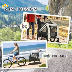 Aosom 2 - in - 1 Pet Bike Trailer For Small Dogs - Wize - Z