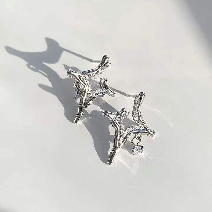 Asterism Rhinestone Earrings - Wize - Z