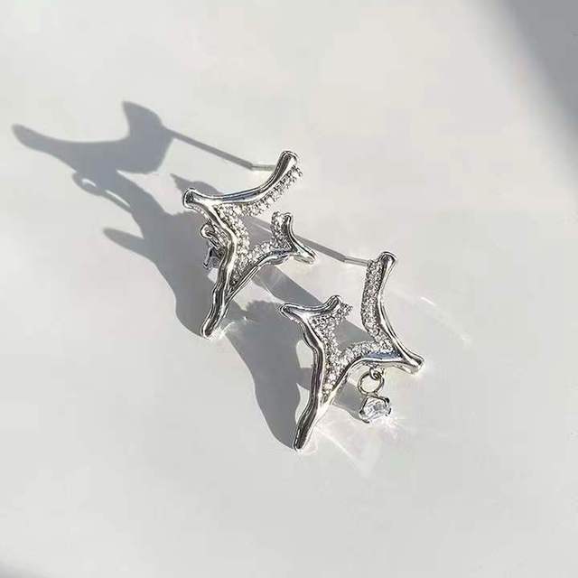 Asterism Rhinestone Earrings - Wize - Z