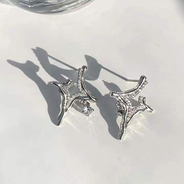 Asterism Rhinestone Earrings - Wize - Z