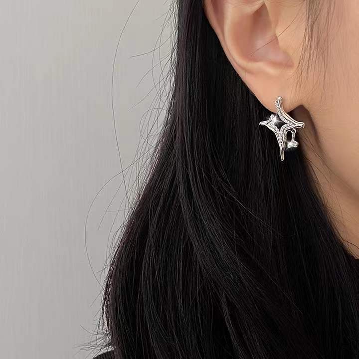 Asterism Rhinestone Earrings - Wize - Z