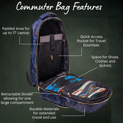 Baby Blue Leather Commuter Bag - Wize - Z