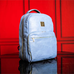 Baby Blue Leather Commuter Bag - Wize - Z