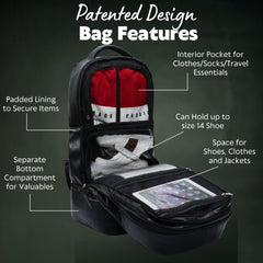 Baby Blue Leather Patented Carry - On Backpack (Only 300 Made) - Wize - Z