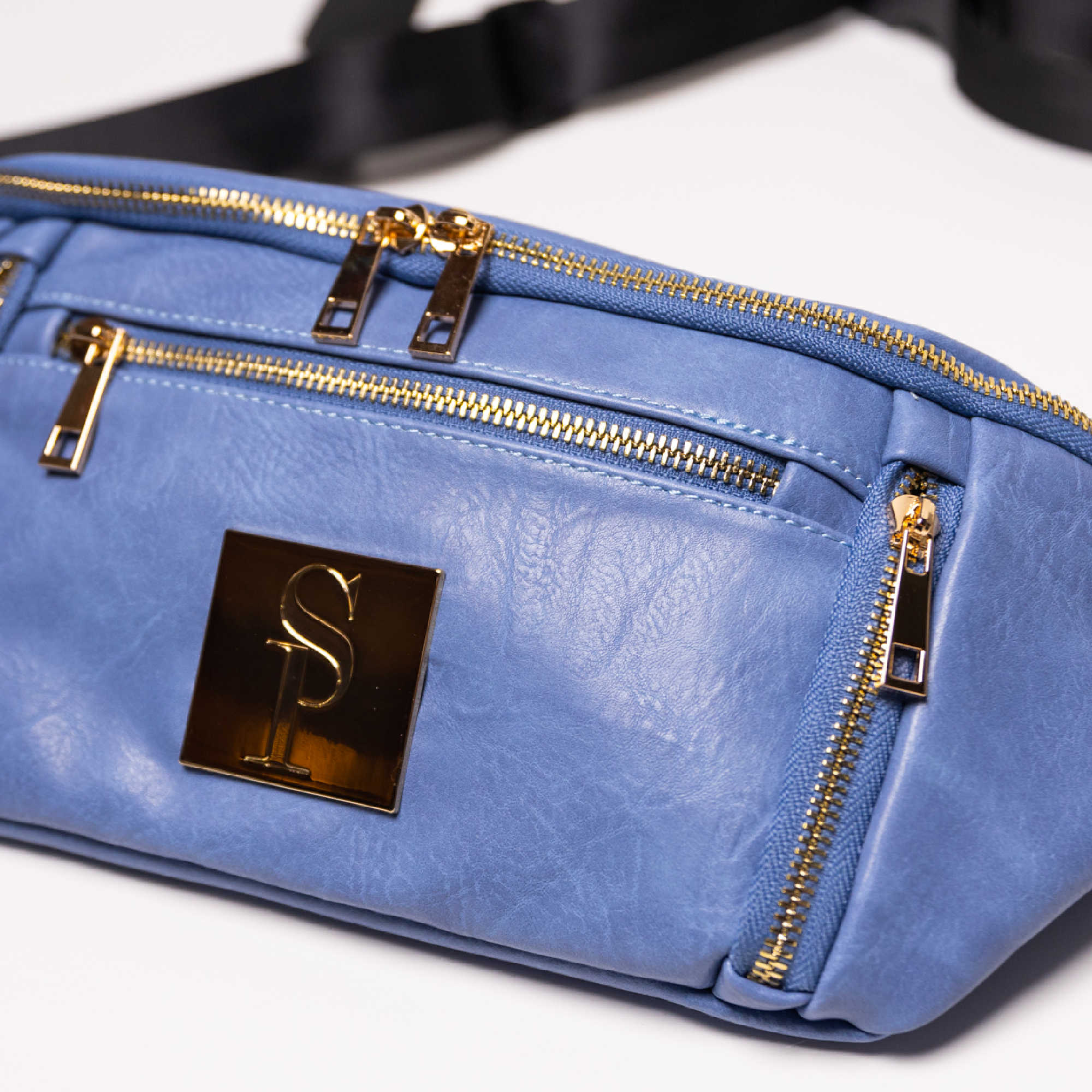 Baby Blue Leather Sling Bag - Wize - Z