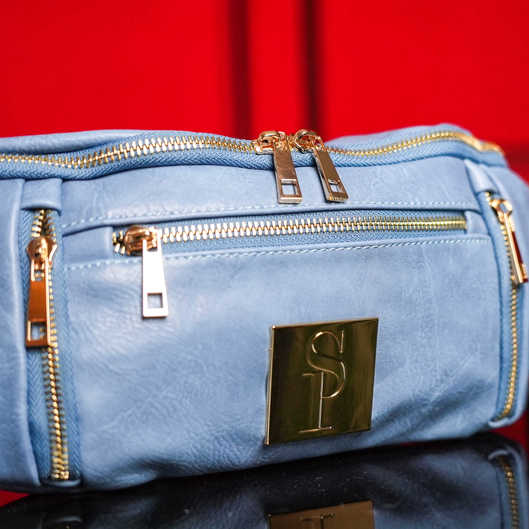 Baby Blue Leather Sling Bag - Wize - Z