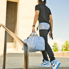 Baby Blue Leather Sling Bag - Wize - Z