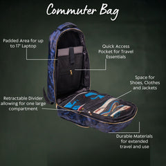 Black Leather Commuter Bag - Wize - Z