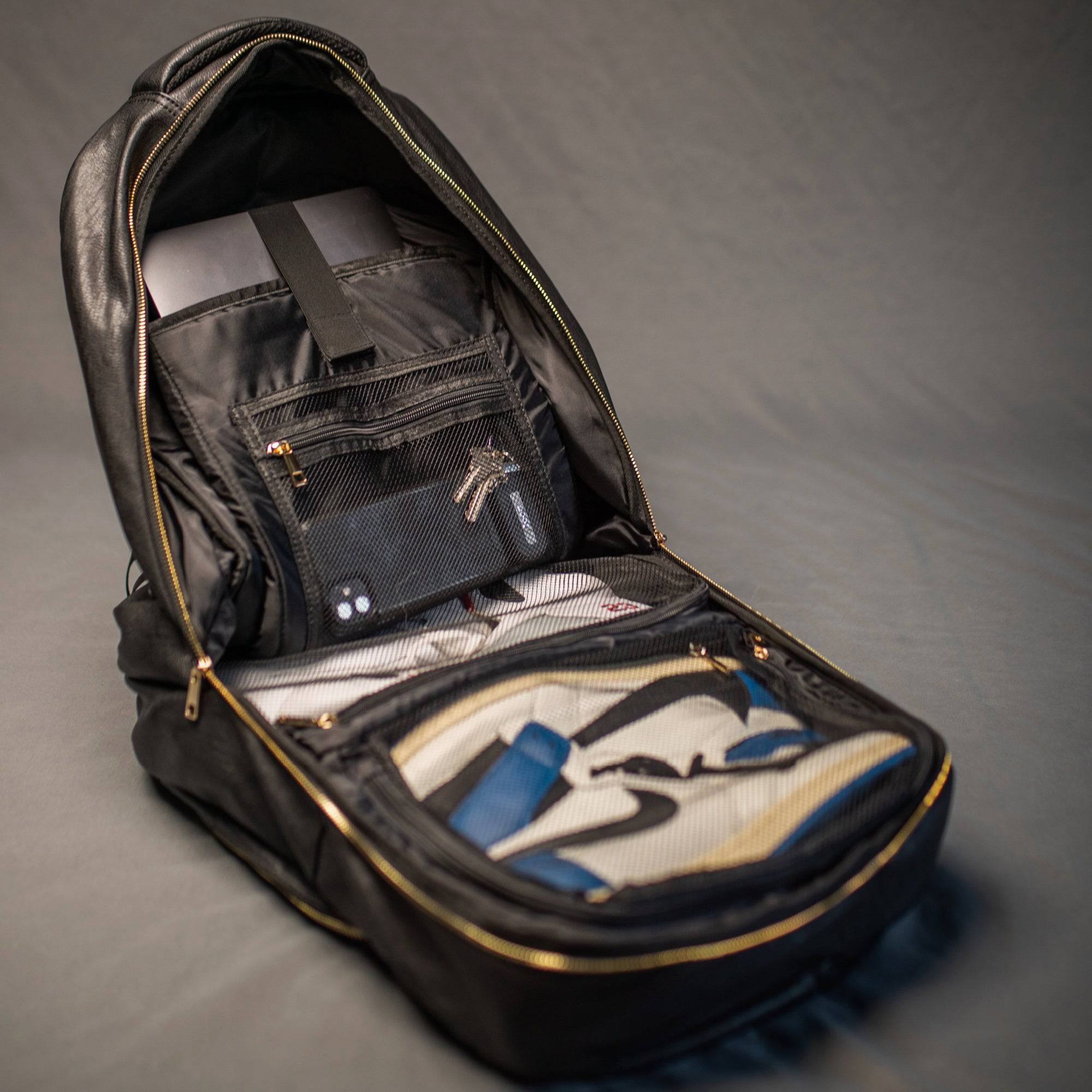 Black Leather Daily Commuter Bag XL - Wize - Z