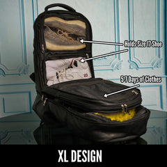 Black Leather Patented Carry - on Bag (XL Design) (Only 300 Made) - Wize - Z