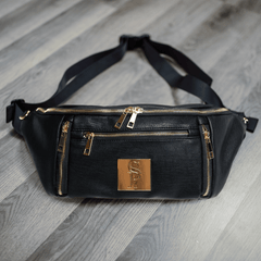 Black Leather Sling Bag - Wize - Z