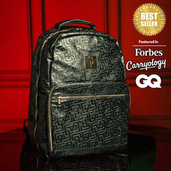 Black Monogram Leather Commuter Bag - Wize - Z