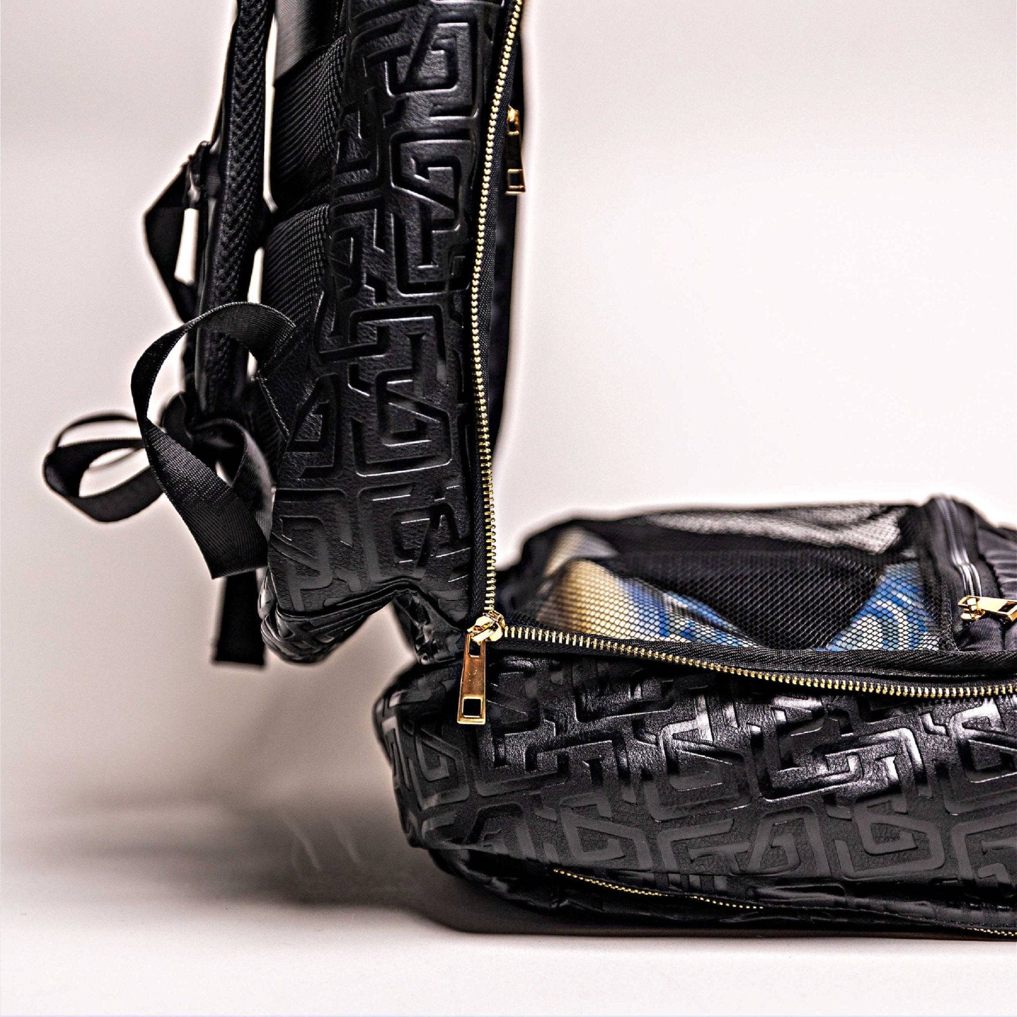 Black Monogram Leather Commuter Bag - Wize - Z