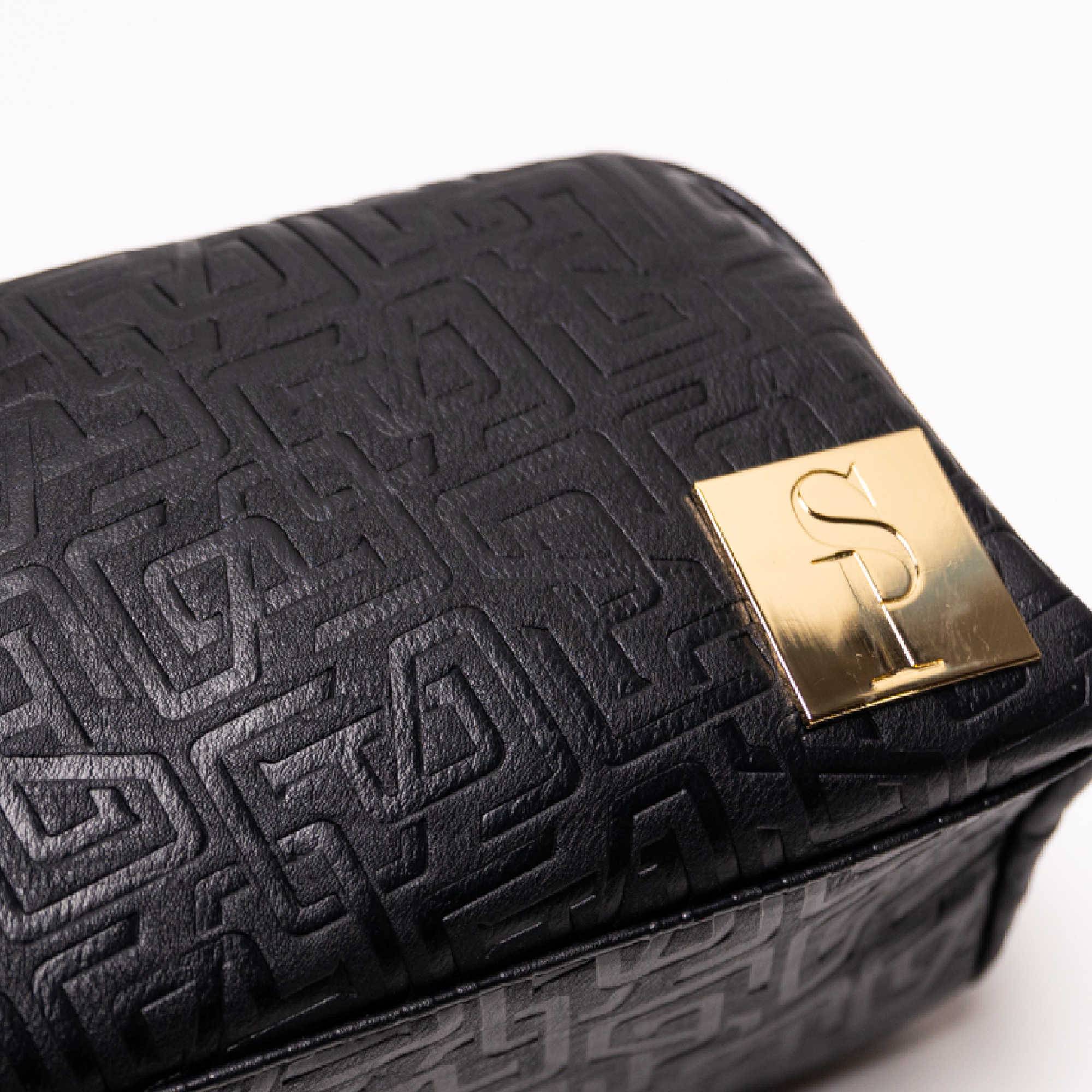 Black Monogram Leather Toiletry Bag - Wize - Z