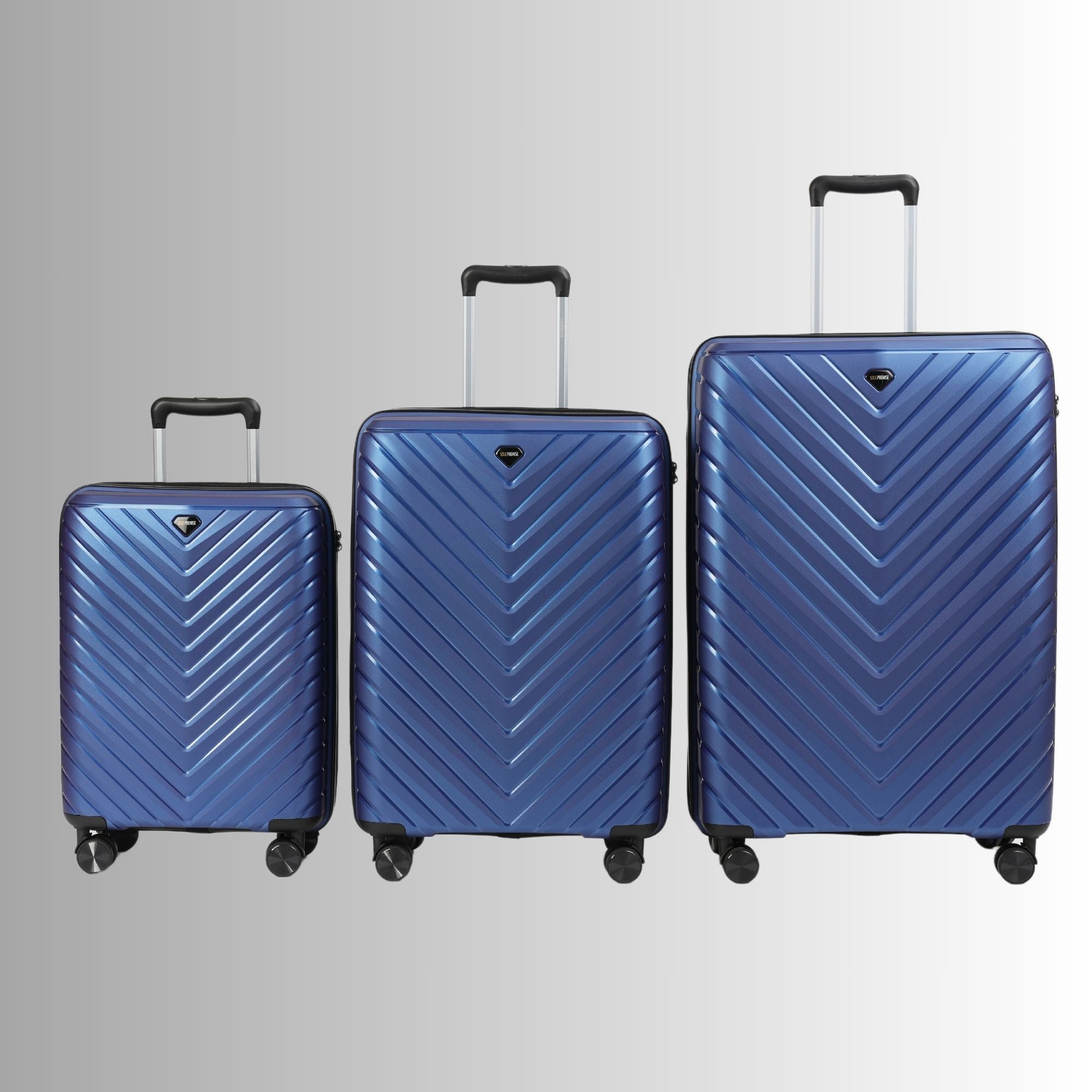 Blue Hardcase Roller Luggage Set (28', 24' and 20') - Wize - Z