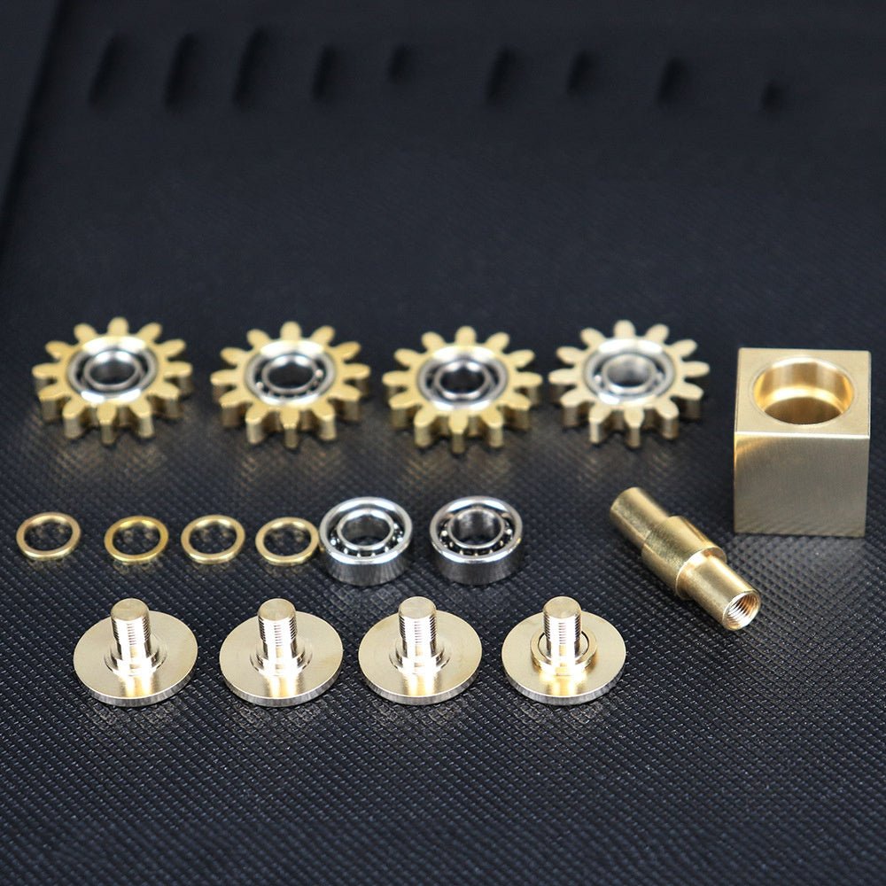 Brass Cube Gear Rotator - Mechanical Spinning Top with Interlocking Gears, Antique Bronze Finish, Smooth Spinning Motion, Durable Brass Construction for Display or Functional Use, Unique Mechanical for Collectors & Home/Offic - Wize - Z
