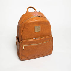 Brown Leather Carrier Backpack - Wize - Z