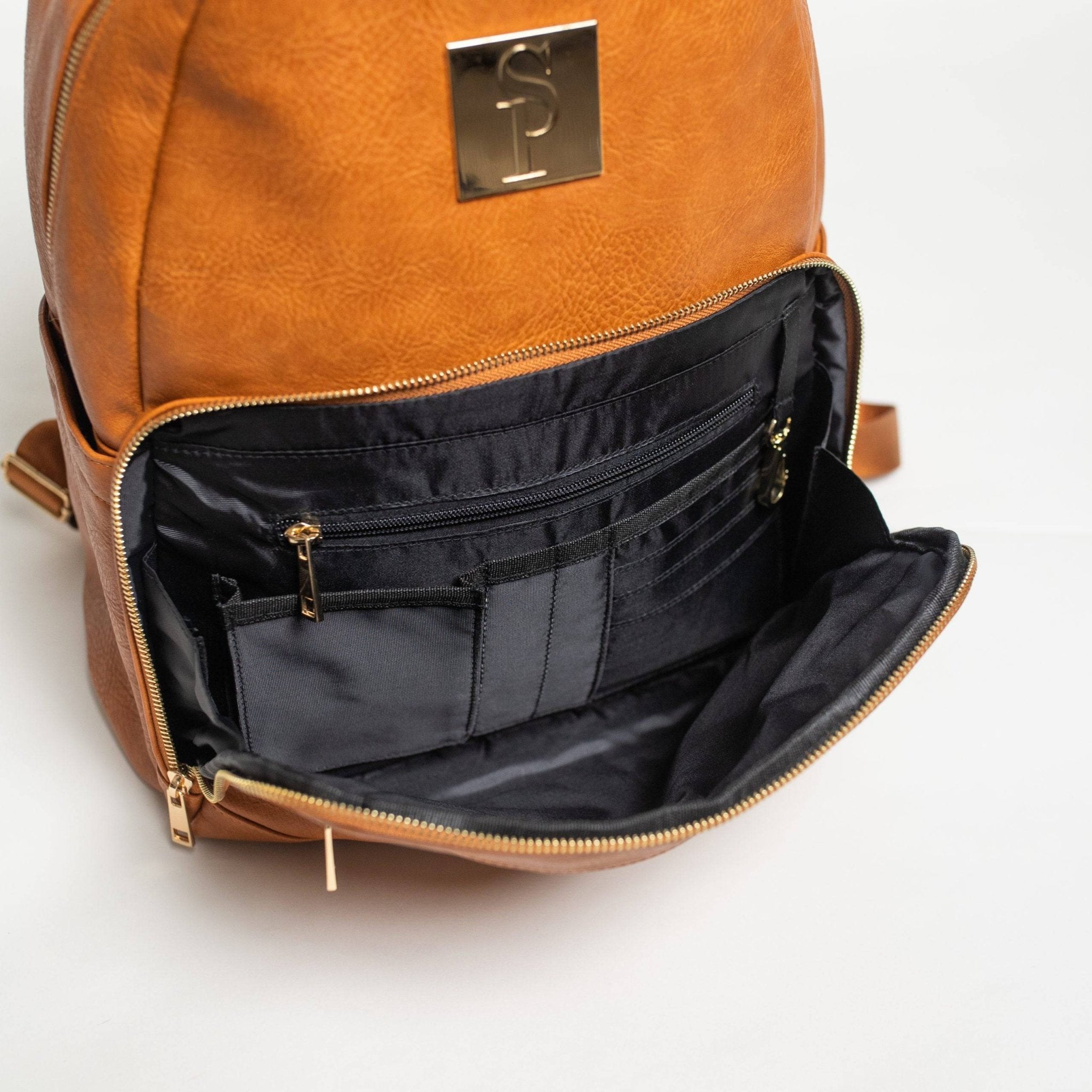 Brown Leather Carrier Backpack - Wize - Z