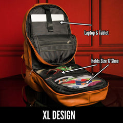 Brown Leather Patented Carry - on Bag (XL Design) (Only 300 Made) - Wize - Z