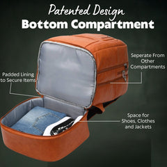 Brown Leather Patented Carry - on Bag (XL Design) (Only 300 Made) - Wize - Z