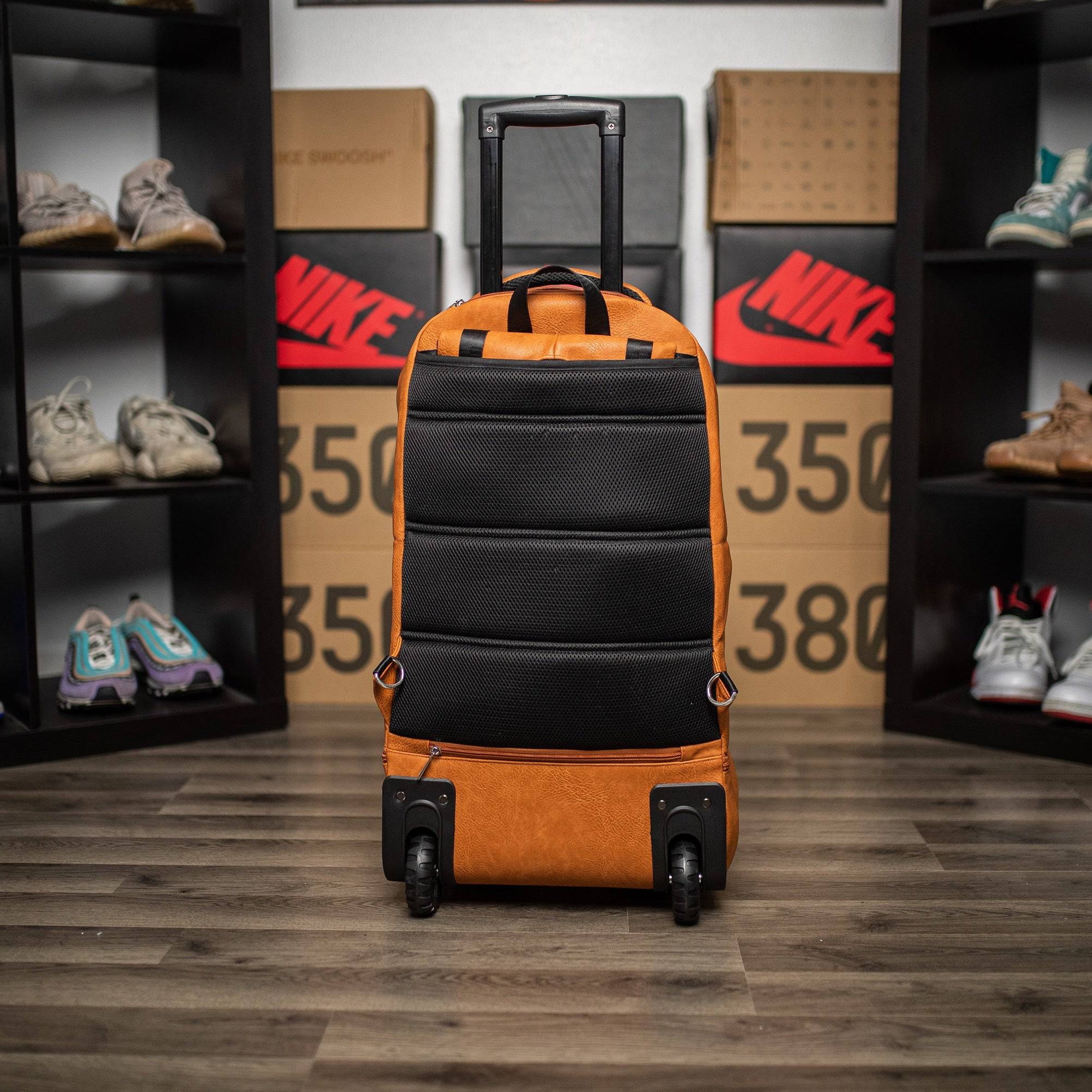 Brown Leather Roller Carry - on Set - Wize - Z