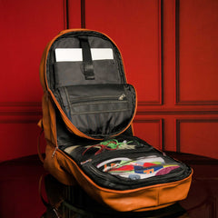 Brown Tumbled Leather Signature Bag Set (Signature Backpack and Duffle Bag) - Wize - Z