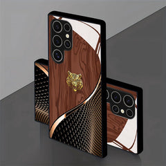 Business Style Tiger Head Pattern Design Tempered Glass Mobile Phone Case - Wize - Z