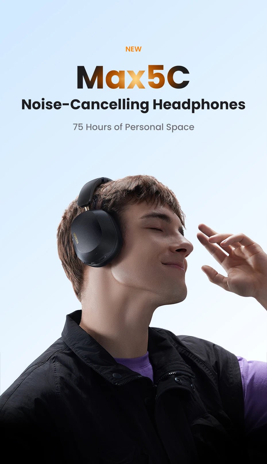 Choice Wireless Bluetooth Headphones 43dB Hybrid Active Noise Cancellation Hi - Res LDAC 75H Spatial Audio Headset Earphones - Wize - Z
