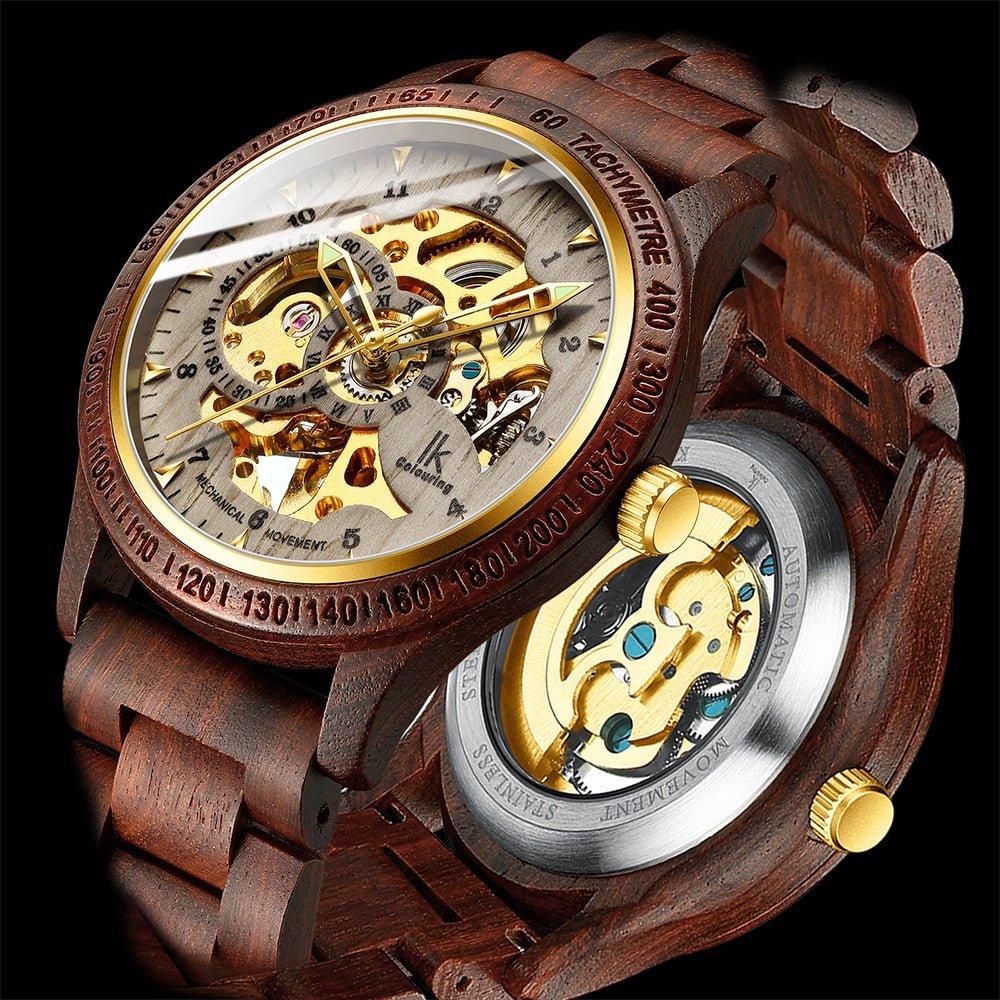 Classic Wooden Men's Mechanical Watch - Wize - Z