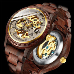 Classic Wooden Men's Mechanical Watch - Wize - Z