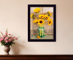 Country Sunflowers 1 Black Framed Print Wall Art - Wize - Z