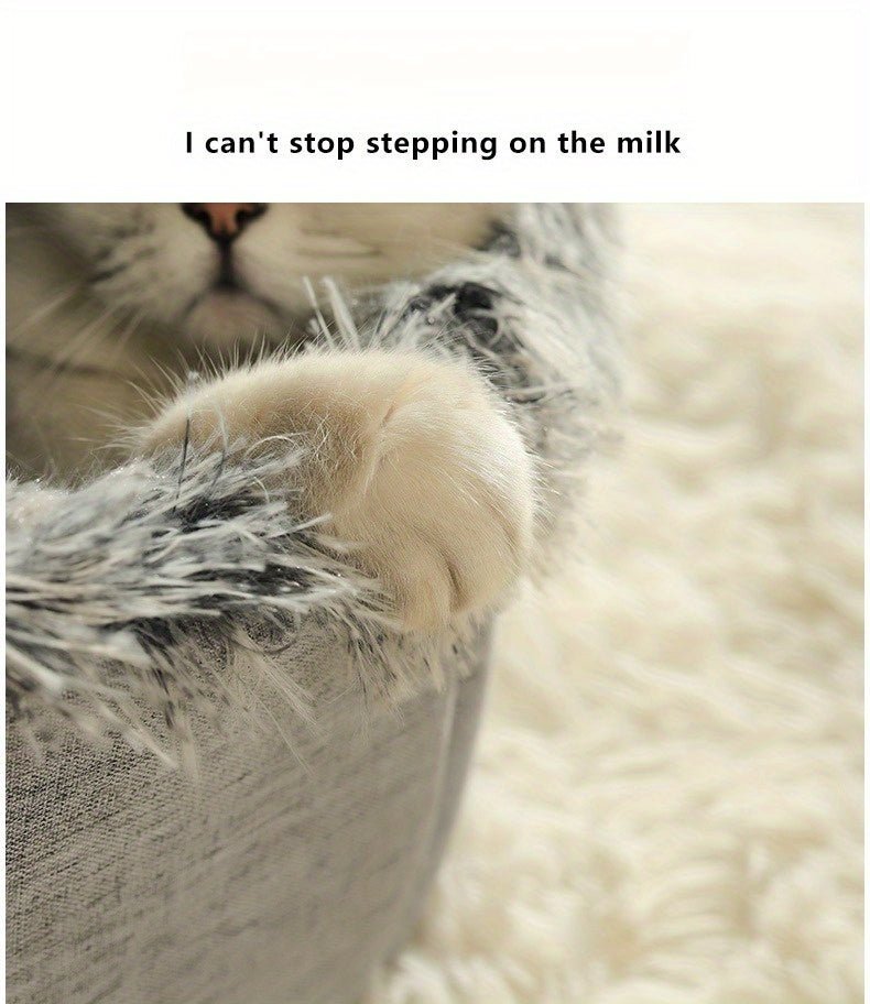 Cozy Cat Bed & Mat Set Warm Enclosed Pet Bed with Plush Interior - Wize - Z