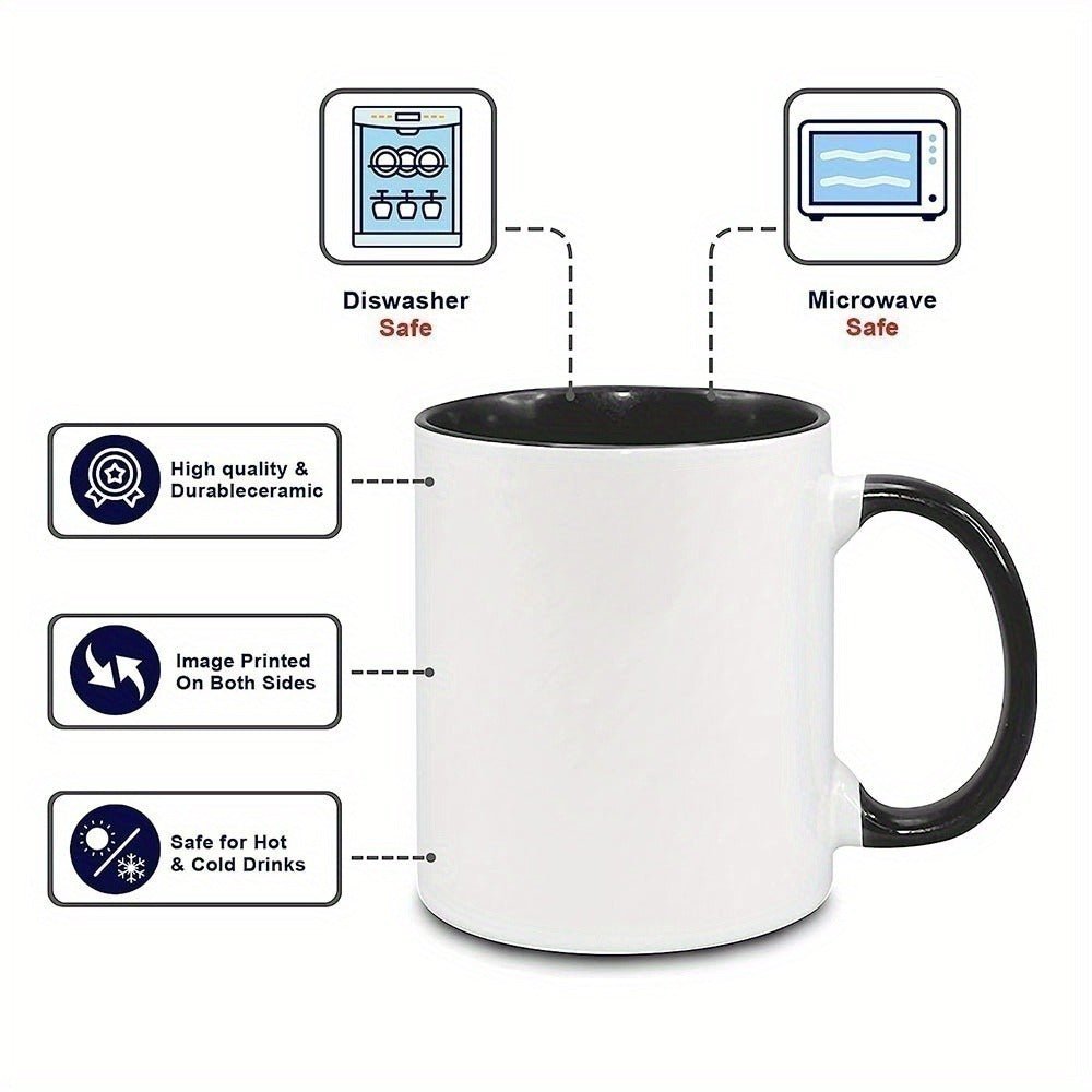 Double-Sided Funny Goat Mug - 11oz Ceramic Cup for Goat Lovers - Office Gift - Charming Illustration - Wize-Z