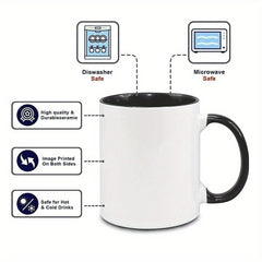 Double-Sided Funny Goat Mug - 11oz Ceramic Cup for Goat Lovers - Office Gift - Charming Illustration - Wize-Z