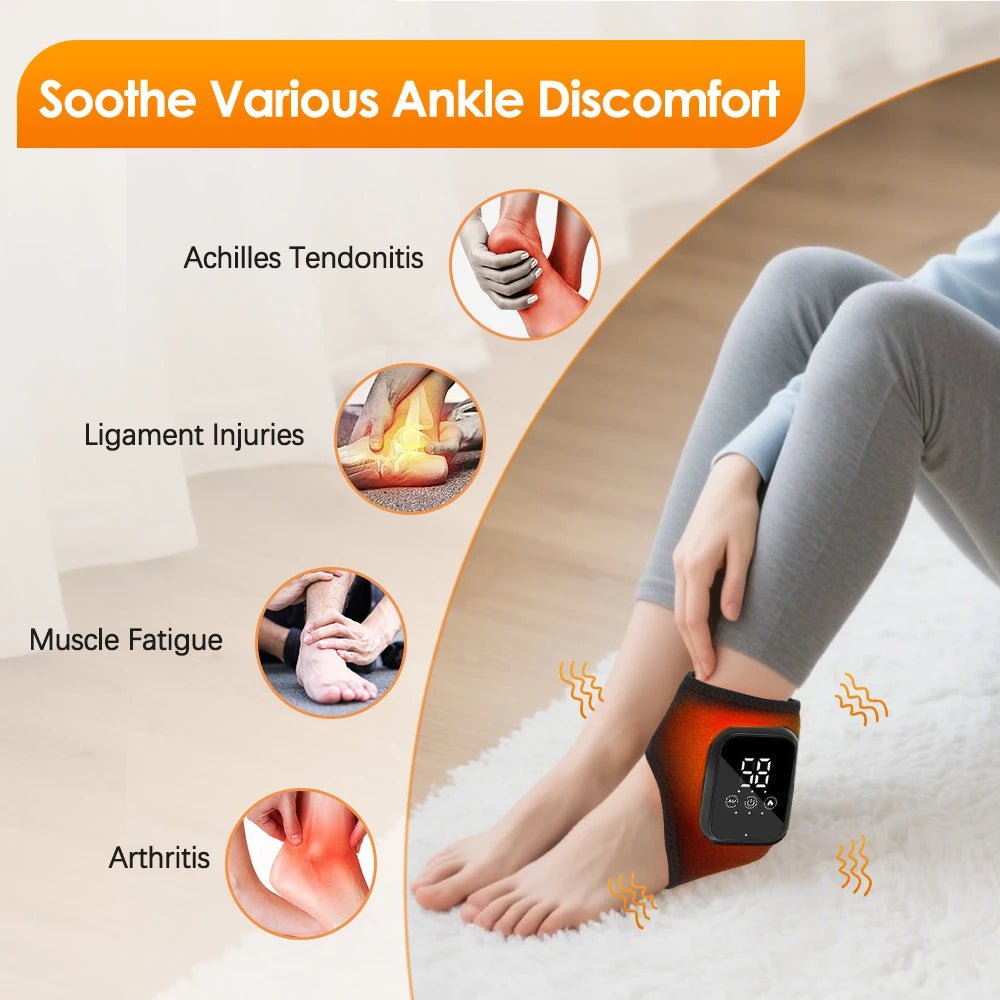 Electric Heat And Vibration Ankle Massager Infrared Hot Compress - Wize - Z