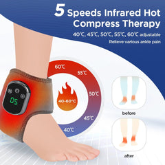 Electric Heat And Vibration Ankle Massager Infrared Hot Compress - Wize - Z
