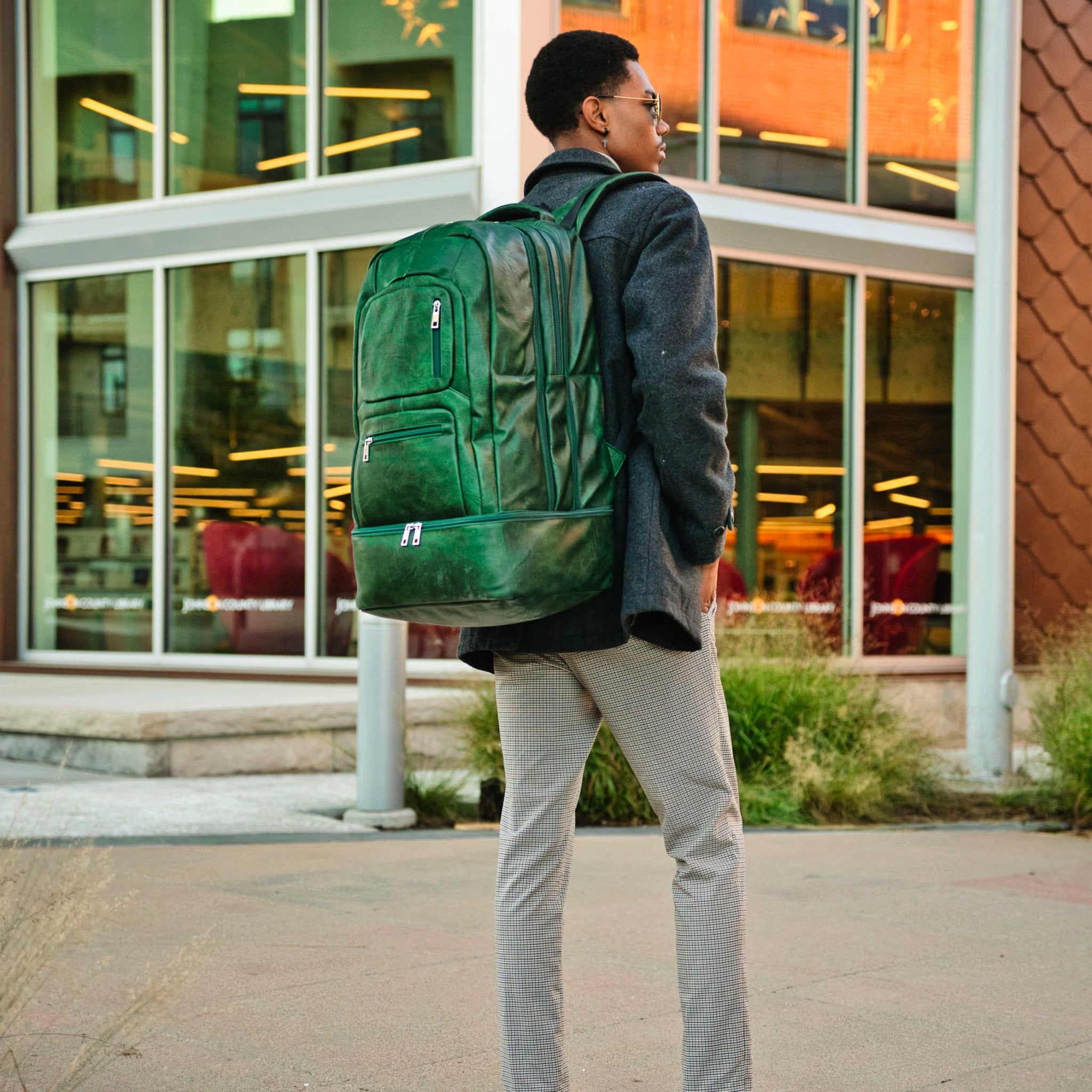 Emerald Green Leather Carry - On Patented Backpack (Only 300 Made) - Wize - Z